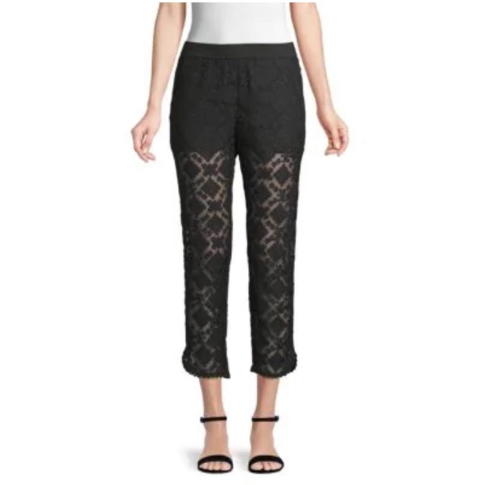 Club Monaco Black Lace Pants sz 10